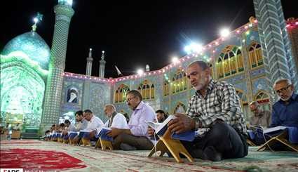 بالصور.. تلاوة القرآن الكريم في ليالي شهر رمضان المبارك عند المراقد المقدسة