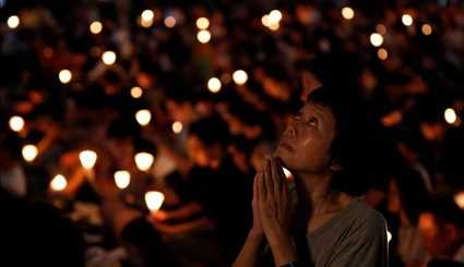 مراسم سالگرد حادثه میدان تیانانمن در هنگ کنگ | تصاویر