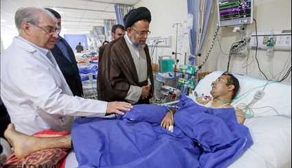 Intelligence minister visiting the injured of Tehran attacks