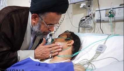 Intelligence minister visiting the injured of Tehran attacks