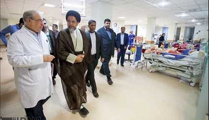 Intelligence minister visiting the injured of Tehran attacks