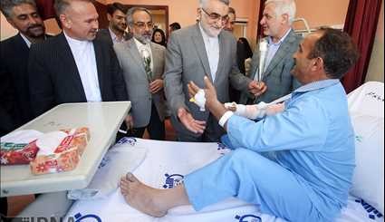 Intelligence minister visiting the injured of Tehran attacks