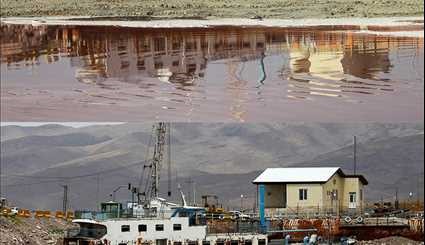دریاچه ارومیه در کفنی از نمک | تصاویر