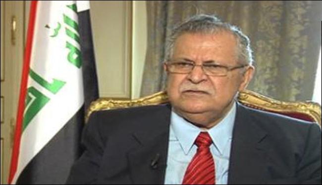 طالباني يؤكد وقوف بلاده الى جانب سوريا