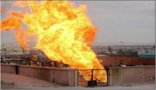 انفجار في انبوب الغاز المصري الى 