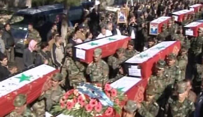 محافظة حمص تشيع جثامين طيارين قضوا في كمين