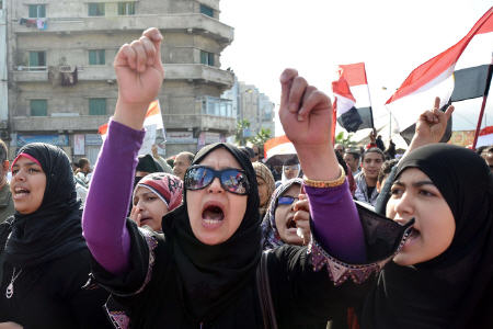 تظاهرات زنان مصری ضد شورای نظامی