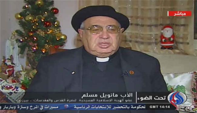 الاب مانويل يدعو لاخراج المحتل من القدس الشريف