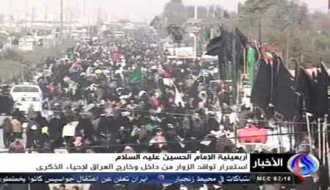 تواصل المسيرة المليونية الراجلة إلى كربلاء