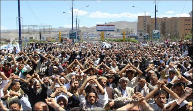 تظاهرات في صعدة رفضا للتدخلات الاميركية والسعودية 