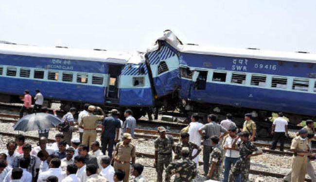 تصادم قطارين بالهند وسقوط العشرات بين قتيل وجريح