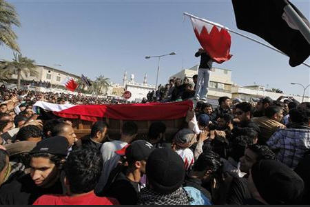 تشييع نماىين پیکر شهید عربستانی در بحرین