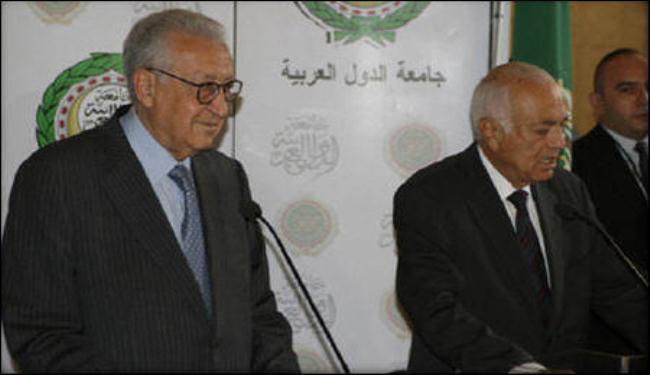 نبيل العربي يلتقي الأخضر الإبراهيمي بالقاهرة