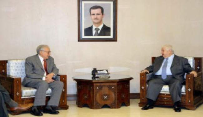 الإبراهيمي يبحث مع المعلم تطورات الأوضاع بسوريا