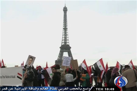 تظاهرات دانشجویان سوری در پاریس