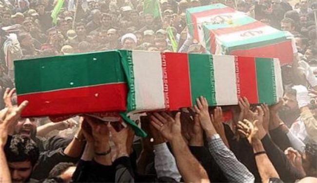 تشييع شهيدي التفجير الارهابي في مدينة تشابهار الايرانية 