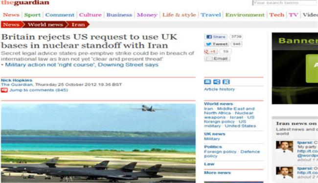 بريطانيا ترفض طلباً اميركيا باستخدام قواعدها لمواجهة ايران 