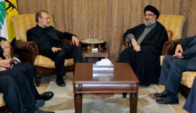 السيد نصرالله ولاريجاني يبحثان التطورات بالمنطقة