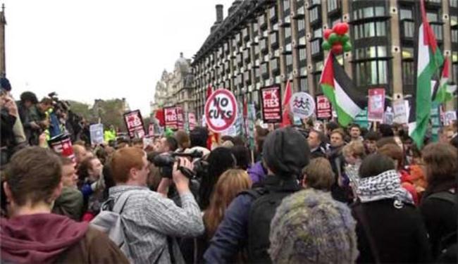 تظاهرات حاشدة في لندن للمطالبة بإنهاء حصار غزة 