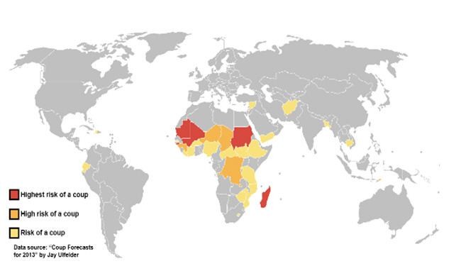 کودتا در انتظار 30 کشور جهان