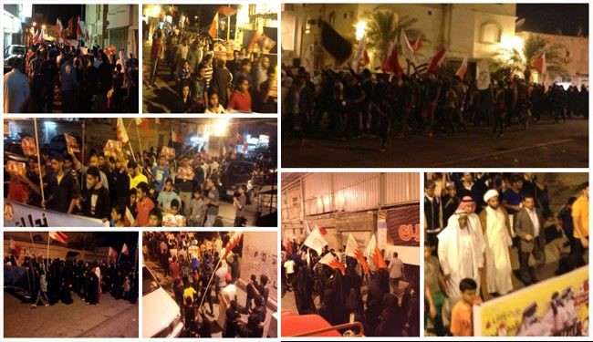 تظاهرات شبانه بحرینی‌ها برای تأکید بر ادامه انقلاب