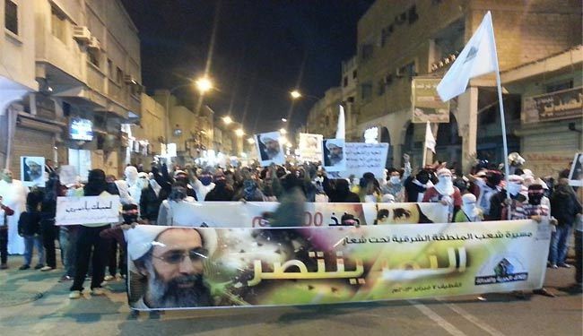 تظاهرات بالسعودية تضامنا مع الشيخ نمر