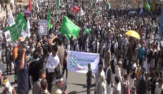 تظاهرات یمنی ها در محکومیت تجاوز اسرائیل به سوریه
