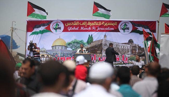 انطلاق المسيرة العالمية الى القدس في غزة