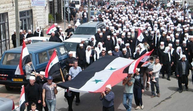 اهالي الجولان المحتل يتضامنون مع الوطن الام سوريا