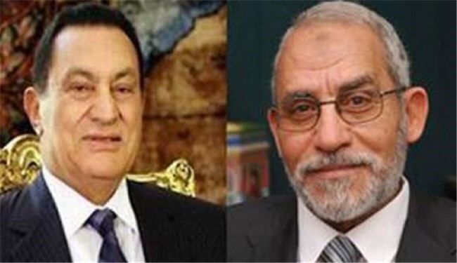 محاکمه رهبران اخوان المسلمین و مبارک در یک روز
