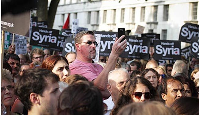 مسيرة في لندن ضد ضربة عسكرية في سوريا