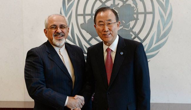 ظريف يؤكد دور الامم المتحدة بالموضوع النووي الايراني