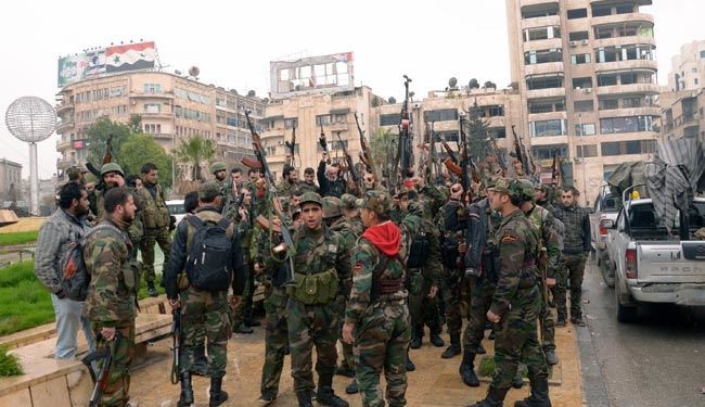 صد تن از عناصر مسلح تسلیم ارتش سوریه شدند