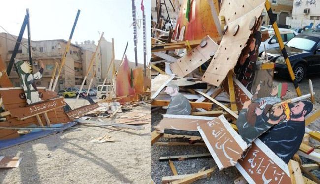 الداخلية البحرينية تزيل نصبا عاشورائيا بمنطقة الجفير