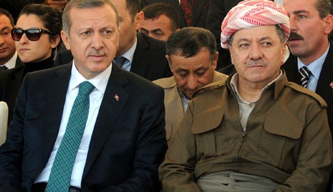 اردوغان يستقبل بارزاني في دياربكر الكردية بتركيا