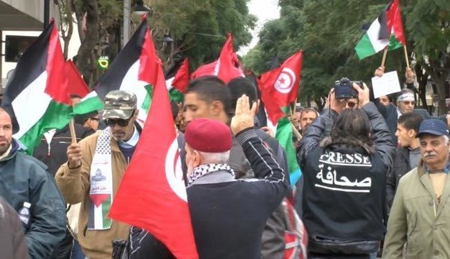 اعلام همبستگي تونسي ها با ملت فلسطين