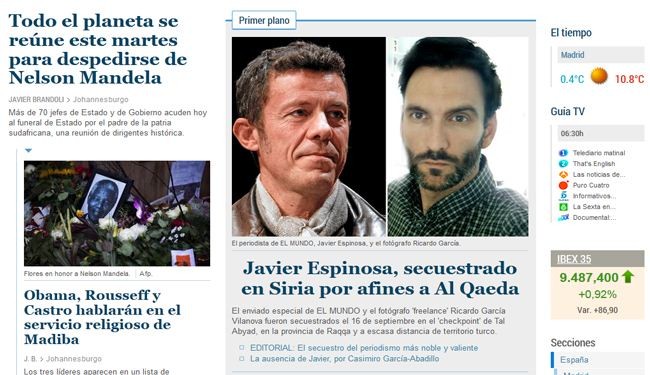 إختطاف صحافيين إسبانيين في سوريا على يد 
