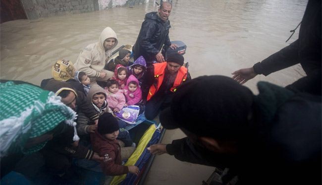 بالصور.. الوضع الانساني في قطاع غزة اثر السيول
