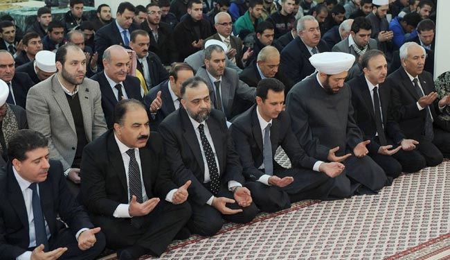 حضور بشار اسد در مراسم بزرگداشت زادروز پیامبر(ص)
