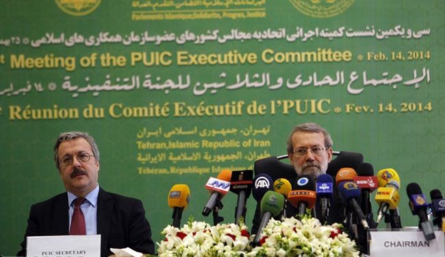 لاريجاني يؤكد دور اتحاد البرلمانات الاسلامية الهام في تطور اعضائه