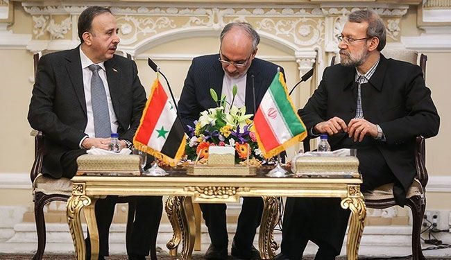 لاريجاني يؤكد استمرار دعم ايران لسوريا