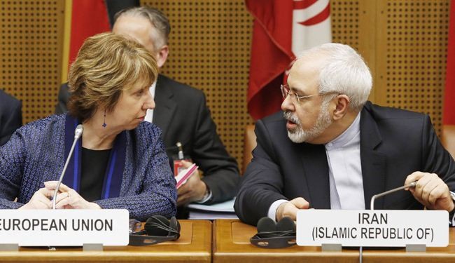 إجتماع تشاوري بين ظريف وأشتون بشأن نص الاتفاق النووي الشامل