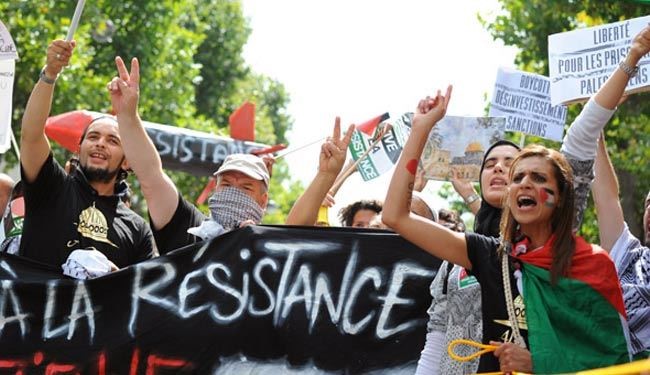 تظاهرات بی‌سابقه فرانسوی‌ها در حمایت از غزه + عکس
