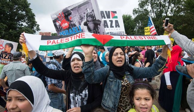 تظاهرات حمایت از غزه در مقابل کاخ سفید + عکس