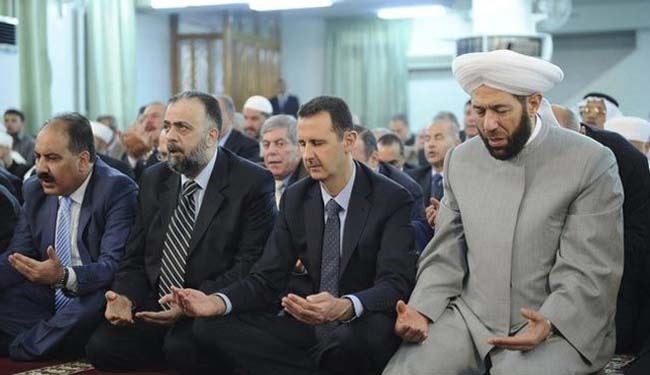 نماز عید قربان بشار اسد در دمشق