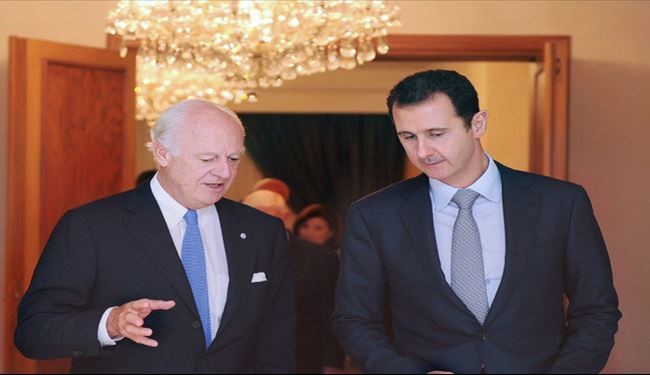 دی میستورا: بشار اسد  بخشی از راه‌ حل است