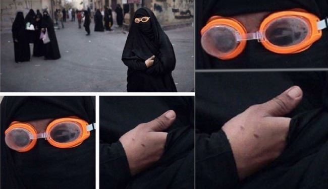 نیروهای آل خلیفه در پوشش زنانه + عکس