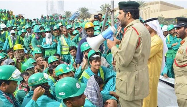 تظاهرات صدها کارگر در دوبی