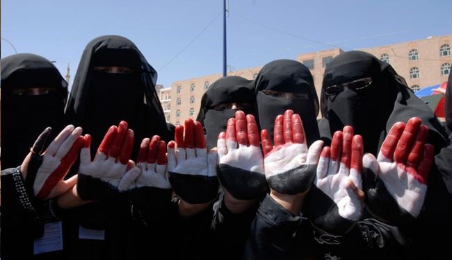 تظاهرات زنان یمنی در اعتراض به تجاوزات عربستان