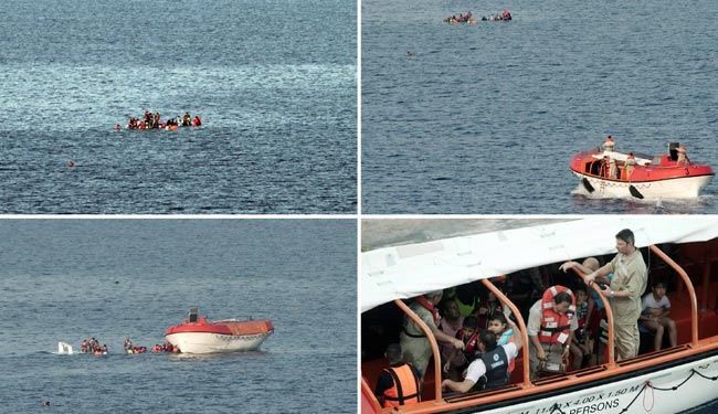 غرق شدن قایق پناهجویان در سواحل یوانان + عکس